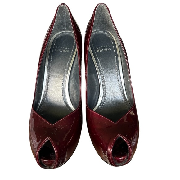 Stuart Weitzman Burgundy Patent Stilettos Size 9 - Picture 5 of 7